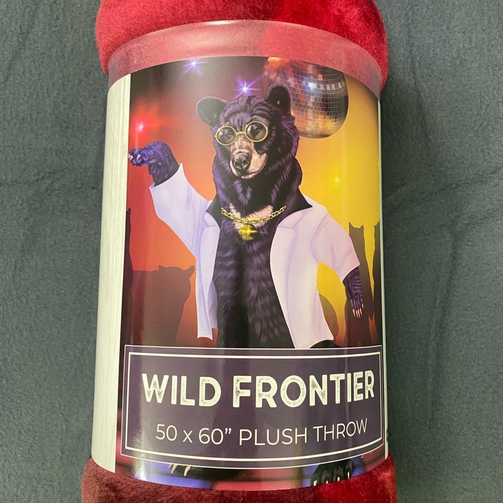 Wild Frontier Plush 50” X 60” Disco Bear Plush Throw Blanket